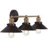 JONATHAN Y JYL7427A Industrial Vanity Light, 2-Light 17.5″ Modern Farmhouse Wall Sconce with Metal Cone Shade, Oil Rubbed Bronze Bathroom Light Fixture Over Mirror, Powder Room, Kitchen(Oil Rubbed Bronze/Brass Gold)