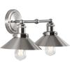 JONATHAN Y JYL7427A Industrial Vanity Light, 2-Light 17.5″ Modern Farmhouse Wall Sconce with Metal Cone Shade, Oil Rubbed Bronze Bathroom Light Fixture Over Mirror, Powder Room, Kitchen(Nickel)