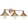 JONATHAN Y JYL7427A Industrial Vanity Light, 2-Light 17.5″ Modern Farmhouse Wall Sconce with Metal Cone Shade, Oil Rubbed Bronze Bathroom Light Fixture Over Mirror, Powder Room, Kitchen(Brass Gold)