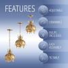 JONATHAN Y JYL9509A 12″ Gold French Country Pendant Light, Adjustable Hanging Ceiling Fixture for Kitchen Island, Dining Room, Hallway, Dimmable, Slope Ceiling Compatible, LED Bulb Included