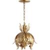 JONATHAN Y JYL9509A 12″ Gold French Country Pendant Light, Adjustable Hanging Ceiling Fixture for Kitchen Island, Dining Room, Hallway, Dimmable, Slope Ceiling Compatible, LED Bulb Included