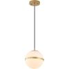 JONATHAN Y JYL1605A Porter 8″ Modern Minimalist Globe LED Pendant Light Transitional, Contemporary, Vintage, Coastal, Kitchen, Living Room, Hallway, Bedroom, Dining Room, Black/White(Gold Painting/White)