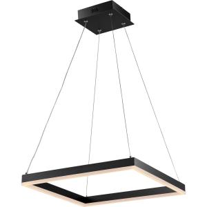 JONATHAN Y JYL7105A Nero 23.63″ Square Contemporary Modern Metal Integrated LED Pendant Light Minimal Midcentury Adjustable Dining Room Living Room Kitchen Island Foyer Bedroom Hallway, Black(Black)