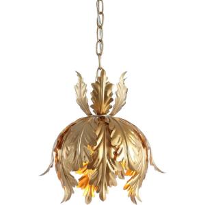 JONATHAN Y JYL9509A 12″ Gold French Country Pendant Light, Adjustable Hanging Ceiling Fixture for Kitchen Island, Dining Room, Hallway, Dimmable, Slope Ceiling Compatible, LED Bulb Included