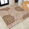 JONATHAN Y Floral Textured Weave Indoor Outdoor Area Rug 8X10 Sage/Brown, Zinnia Modern for Backyard, Patio, Porch, Easy-Cleaning, High Traffic, Pet-Friendly, Non-Shedding (SMB110A-8)(Brown/Cream)