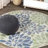 JONATHAN Y Floral Textured Weave Indoor Outdoor Area Rug 8X10 Sage/Brown, Zinnia Modern for Backyard, Patio, Porch, Easy-Cleaning, High Traffic, Pet-Friendly, Non-Shedding (SMB110A-8)(Navy/Green)