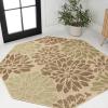 JONATHAN Y Floral Textured Weave Indoor Outdoor Area Rug 8X10 Sage/Brown, Zinnia Modern for Backyard, Patio, Porch, Easy-Cleaning, High Traffic, Pet-Friendly, Non-Shedding (SMB110A-8)(Sage/Brown)