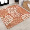 JONATHAN Y Floral Textured Weave Indoor Outdoor Area Rug 8X10 Sage/Brown, Zinnia Modern for Backyard, Patio, Porch, Easy-Cleaning, High Traffic, Pet-Friendly, Non-Shedding (SMB110A-8)(Orange/Cream)