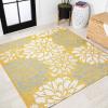 JONATHAN Y Floral Textured Weave Indoor Outdoor Area Rug 8X10 Sage/Brown, Zinnia Modern for Backyard, Patio, Porch, Easy-Cleaning, High Traffic, Pet-Friendly, Non-Shedding (SMB110A-8)(Yellow/Cream)