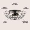 JONATHAN Y JYL9928A Theo 15.5″ 2-Light Farmhouse Rustic Iron/Glass LED Semi Flush Mount Modern Contemporary 2700K Cozy Warm Light Kitchen Hallway Bathroom Bedroom Foyer, Oil Rubbed Bronze/Clear