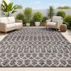 JONATHAN Y Moroccan Geometric Indoor Outdoor Area Rug 8X10 Light Gray/Navy, Ourika Textured Weave for Backyard, Patio, Porch, Easy-Cleaning, High Traffic, Pet-Friendly, Non-Shedding (SMB108A-8)(Black/Gray)