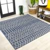 JONATHAN Y Moroccan Geometric Indoor Outdoor Area Rug 8X10 Light Gray/Navy, Ourika Textured Weave for Backyard, Patio, Porch, Easy-Cleaning, High Traffic, Pet-Friendly, Non-Shedding (SMB108A-8)(Navy/Beige)