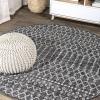 JONATHAN Y Moroccan Geometric Indoor Outdoor Area Rug 8X10 Light Gray/Navy, Ourika Textured Weave for Backyard, Patio, Porch, Easy-Cleaning, High Traffic, Pet-Friendly, Non-Shedding (SMB108A-8)(Black/Gray)