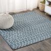 JONATHAN Y Moroccan Geometric Indoor Outdoor Area Rug 8X10 Light Gray/Navy, Ourika Textured Weave for Backyard, Patio, Porch, Easy-Cleaning, High Traffic, Pet-Friendly, Non-Shedding (SMB108A-8)(Teal/Gray)
