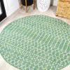 JONATHAN Y Moroccan Geometric Indoor Outdoor Area Rug 8X10 Light Gray/Navy, Ourika Textured Weave for Backyard, Patio, Porch, Easy-Cleaning, High Traffic, Pet-Friendly, Non-Shedding (SMB108A-8)(Green/Cream)
