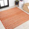JONATHAN Y Moroccan Geometric Indoor Outdoor Area Rug 8X10 Light Gray/Navy, Ourika Textured Weave for Backyard, Patio, Porch, Easy-Cleaning, High Traffic, Pet-Friendly, Non-Shedding (SMB108A-8)(Orange/Cream)