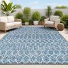 JONATHAN Y Moroccan Geometric Indoor Outdoor Area Rug 8X10 Light Gray/Navy, Ourika Textured Weave for Backyard, Patio, Porch, Easy-Cleaning, High Traffic, Pet-Friendly, Non-Shedding (SMB108A-8)(Navy/Light Gray)