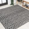 JONATHAN Y Moroccan Geometric Indoor Outdoor Area Rug 8X10 Light Gray/Navy, Ourika Textured Weave for Backyard, Patio, Porch, Easy-Cleaning, High Traffic, Pet-Friendly, Non-Shedding (SMB108A-8)(Black/Gray)