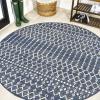 JONATHAN Y Moroccan Geometric Indoor Outdoor Area Rug 8X10 Light Gray/Navy, Ourika Textured Weave for Backyard, Patio, Porch, Easy-Cleaning, High Traffic, Pet-Friendly, Non-Shedding (SMB108A-8)(Navy/Beige)