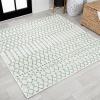 JONATHAN Y Moroccan Geometric Indoor Outdoor Area Rug 8X10 Light Gray/Navy, Ourika Textured Weave for Backyard, Patio, Porch, Easy-Cleaning, High Traffic, Pet-Friendly, Non-Shedding (SMB108A-8)(Green/Ivory)