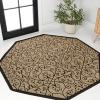 JONATHAN Y Vintage Filigree Indoor Outdoor Area Rug 5X8 Black/Khaki, Madrid Textured Weave for Backyard, Patio, Porch, Easy-Cleaning, High Traffic, Pet-Friendly, Non-Shedding (SMB107A-5)(Black/Khaki)