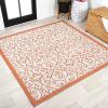 JONATHAN Y Vintage Filigree Indoor Outdoor Area Rug 5X8 Black/Khaki, Madrid Textured Weave for Backyard, Patio, Porch, Easy-Cleaning, High Traffic, Pet-Friendly, Non-Shedding (SMB107A-5)(Cream/Orange)