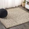 JONATHAN Y Vintage Filigree Indoor Outdoor Area Rug 5X8 Black/Khaki, Madrid Textured Weave for Backyard, Patio, Porch, Easy-Cleaning, High Traffic, Pet-Friendly, Non-Shedding (SMB107A-5)(Beige/Brown)