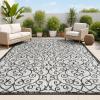 JONATHAN Y Vintage Filigree Indoor Outdoor Area Rug 5X8 Black/Khaki, Madrid Textured Weave for Backyard, Patio, Porch, Easy-Cleaning, High Traffic, Pet-Friendly, Non-Shedding (SMB107A-5)(Light Gray/Black)