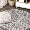 JONATHAN Y Vintage Filigree Indoor Outdoor Area Rug 5X8 Black/Khaki, Madrid Textured Weave for Backyard, Patio, Porch, Easy-Cleaning, High Traffic, Pet-Friendly, Non-Shedding (SMB107A-5)(Taupe/Espresso)