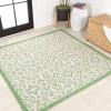 JONATHAN Y Vintage Filigree Indoor Outdoor Area Rug 5X8 Black/Khaki, Madrid Textured Weave for Backyard, Patio, Porch, Easy-Cleaning, High Traffic, Pet-Friendly, Non-Shedding (SMB107A-5)(Cream/Green)