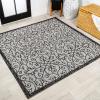 JONATHAN Y Vintage Filigree Indoor Outdoor Area Rug 5X8 Black/Khaki, Madrid Textured Weave for Backyard, Patio, Porch, Easy-Cleaning, High Traffic, Pet-Friendly, Non-Shedding (SMB107A-5)(Light Gray/Black)