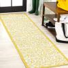 JONATHAN Y Vintage Filigree Indoor Outdoor Area Rug 5X8 Black/Khaki, Madrid Textured Weave for Backyard, Patio, Porch, Easy-Cleaning, High Traffic, Pet-Friendly, Non-Shedding (SMB107A-5)(Cream/Yellow)
