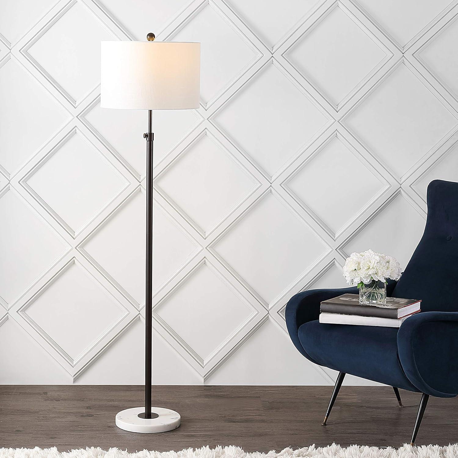 image:imageJONATHAN Y JYL3022B June 65 Adjustable MetalMarble LED Floor Lamp ModernContemporaryGlam for Bedrooms Living Room Office Reading 1 Light Oil Rubbed BronzeOilRubbed Bronze