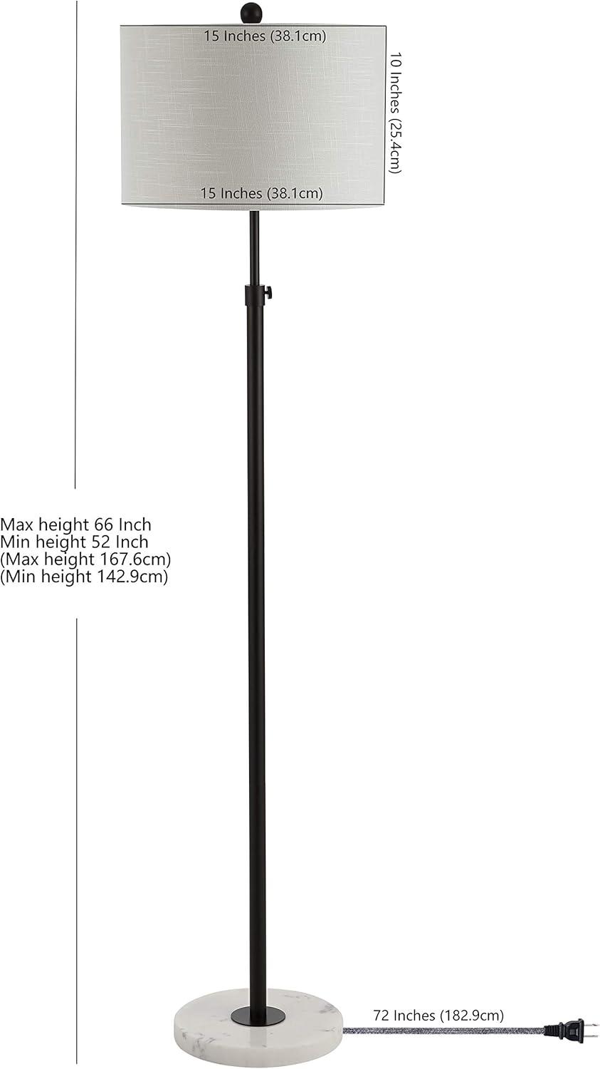 image:imageJONATHAN Y JYL3022B June 65 Adjustable MetalMarble LED Floor Lamp ModernContemporaryGlam for Bedrooms Living Room Office Reading 1 Light Oil Rubbed BronzeOilRubbed Bronze