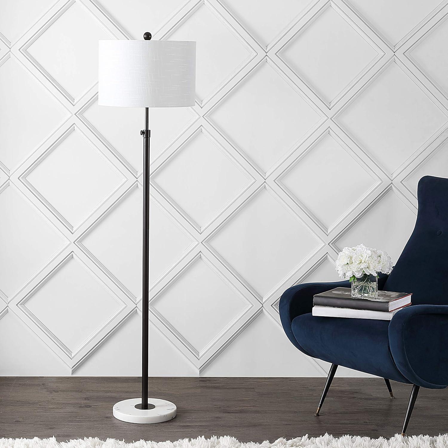 image:imageJONATHAN Y JYL3022B June 65 Adjustable MetalMarble LED Floor Lamp ModernContemporaryGlam for Bedrooms Living Room Office Reading 1 Light Oil Rubbed BronzeOilRubbed Bronze