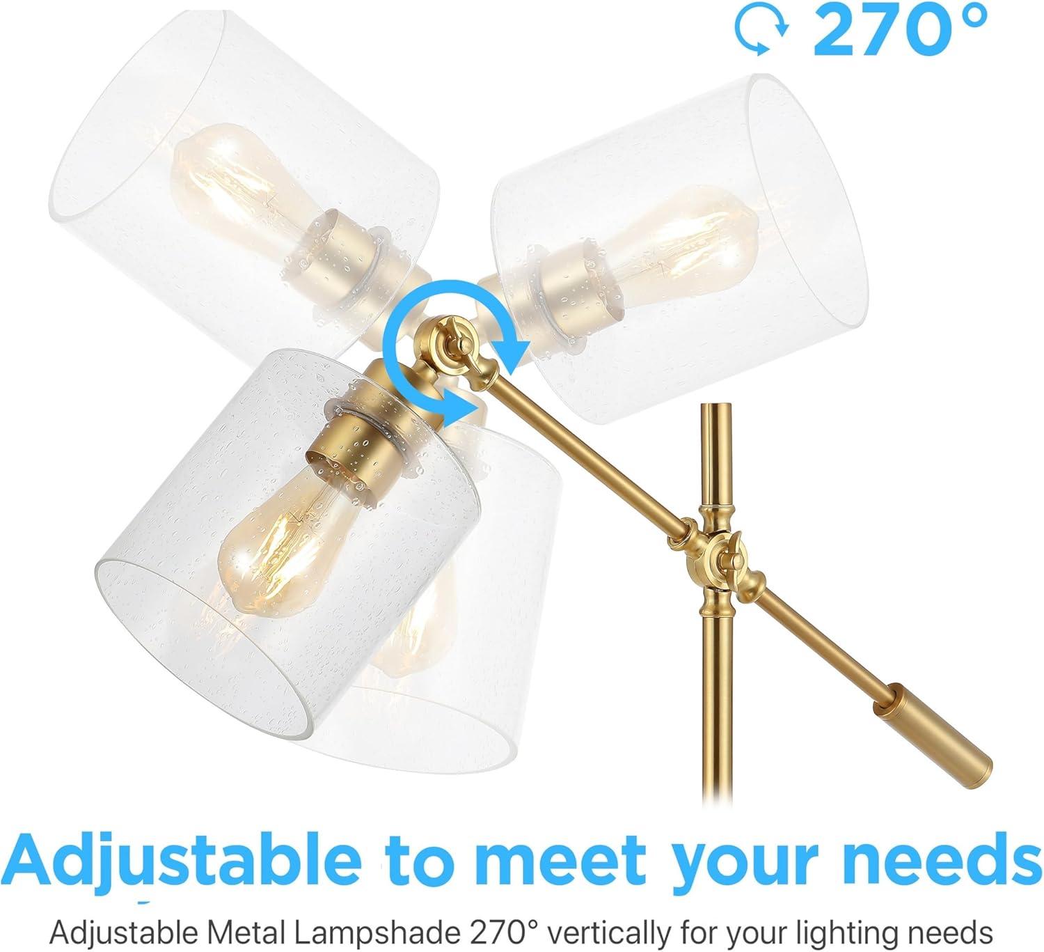 image:imageJONATHAN Y JYL3082A Kathryn Classic 23 IronSeeded Glass Adjustable Head Modern USB Charging LED Task Lamp Brass Gold Bedroom Living Room1 Bulb