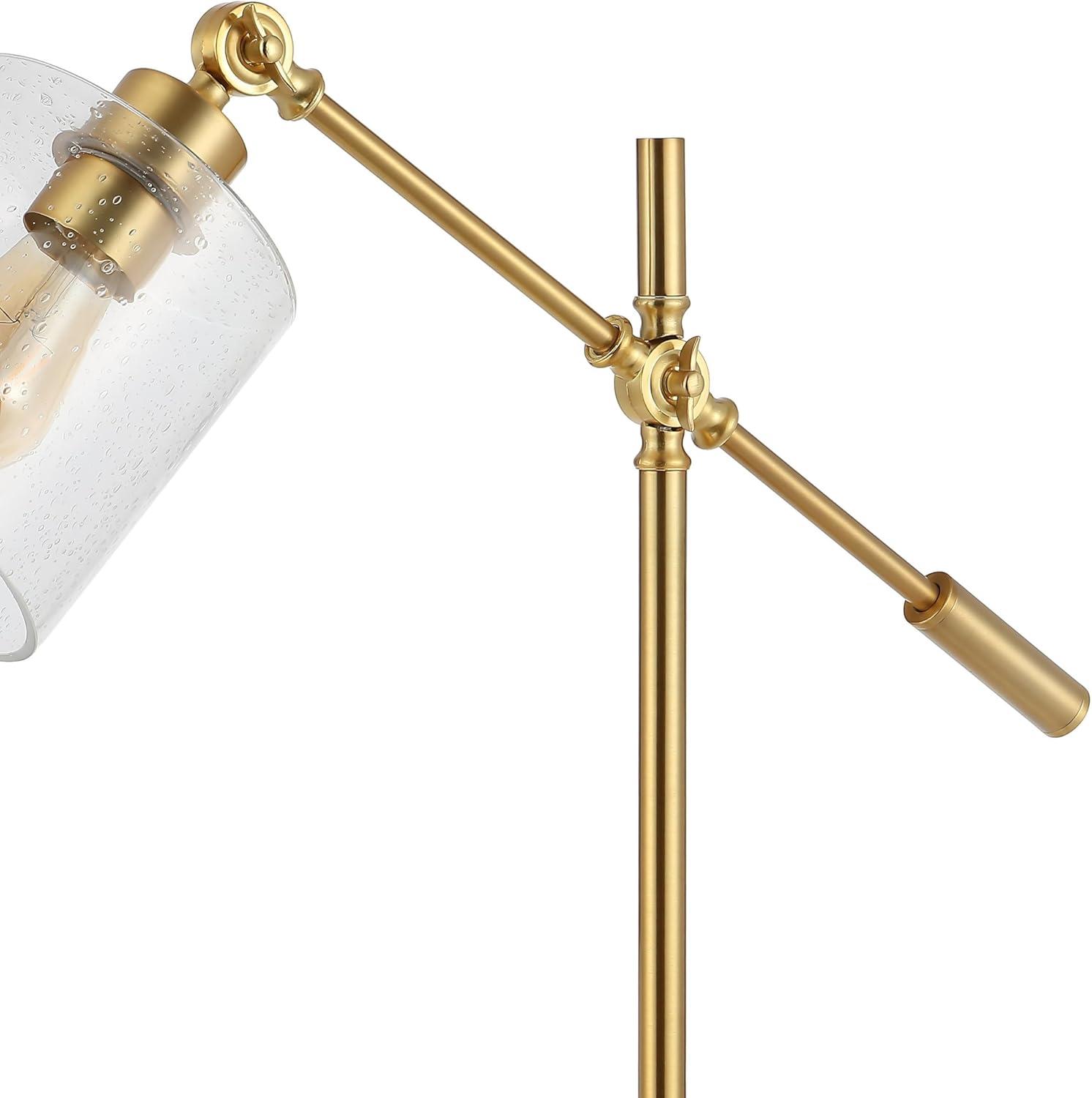 image:imageJONATHAN Y JYL3082A Kathryn Classic 23 IronSeeded Glass Adjustable Head Modern USB Charging LED Task Lamp Brass Gold Bedroom Living Room1 Bulb
