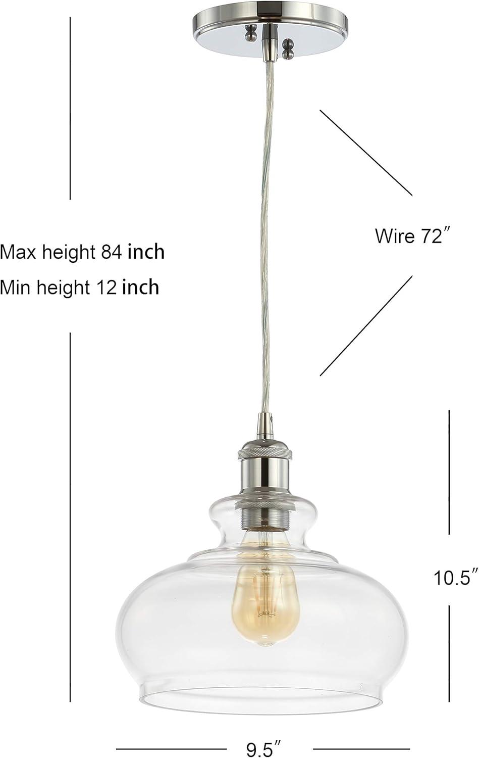 image:imageJONATHAN Y JYL3515A Wyatt 95 Pharmacy MetalGlass LED Pendant Farmhouse Contemporary Transitional Dimmable Adjustable Dining Room Living Room Kitchen Foyer Bedroom Hallway Brass GoldChrome