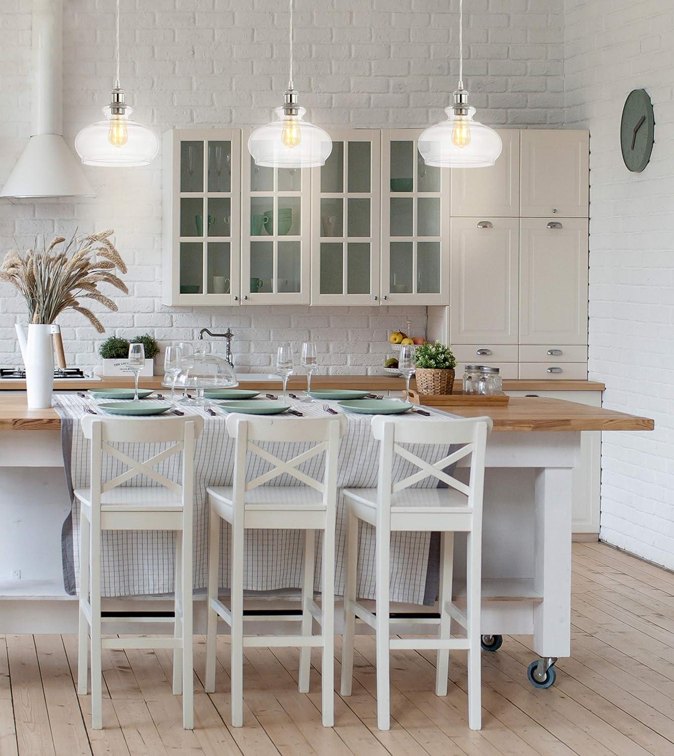 image:imageJONATHAN Y JYL3515A Wyatt 95 Pharmacy MetalGlass LED Pendant Farmhouse Contemporary Transitional Dimmable Adjustable Dining Room Living Room Kitchen Foyer Bedroom Hallway Brass GoldChrome