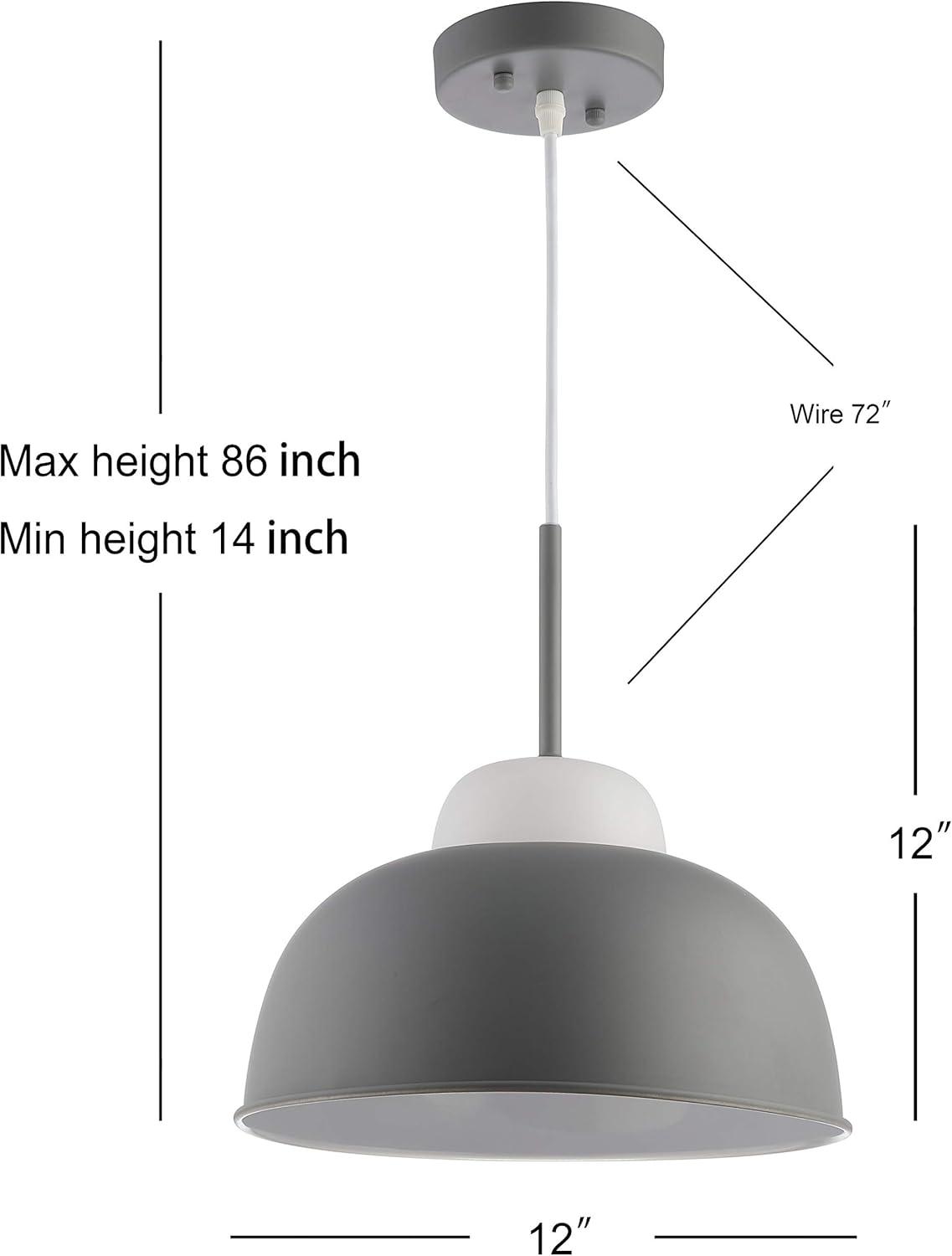 image:imageJONATHAN Y JYL9064A Simon 12 Adjustable MetalGlass LED Pendant Contemporary Transitional Boutique Hotel Style Living Room Dining Room Kitchen Bedroom Bathroom Hallway Foyer Closet Gray