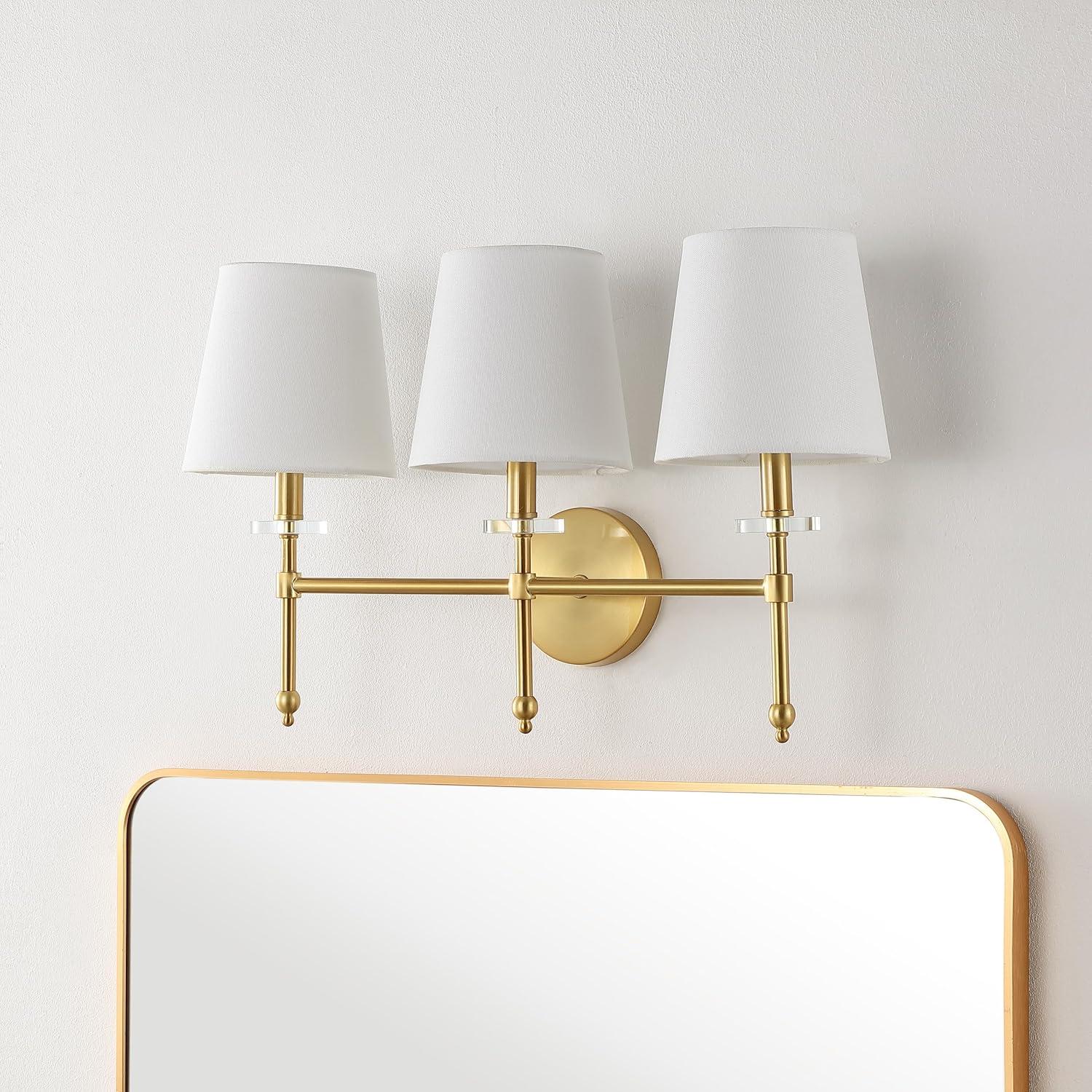 image:imageJONATHAN Y JYL9921A Olivia 23 3Light Modern Midcentury Iron LED Vanity Contemporary French Country Bathroom Hallway Living Room Bedroom Mirror Cabinet Brass Gold23 3Light