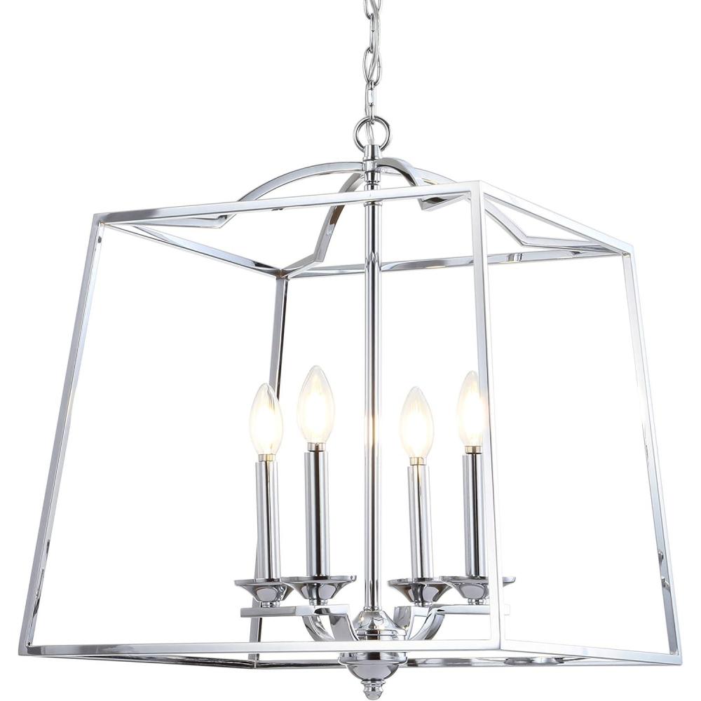 image:imageJONATHAN Y JYL7411A Gloria 19 4Light Metal LED Pendant Traditional Classic Modern Industrial Farmhouse Dining Room Living Room Kitchen Foyer Bedroom Hallway Chrome19 4Light