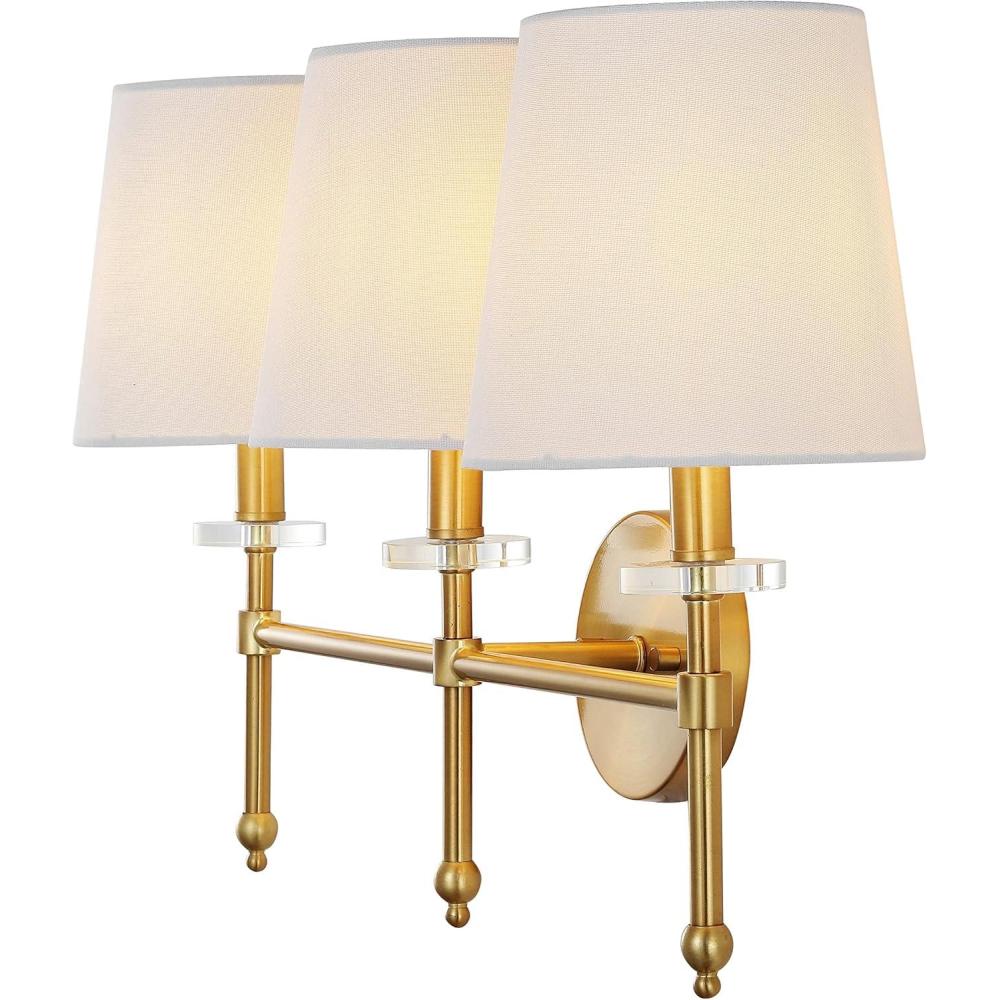 image:imageJONATHAN Y JYL9921A Olivia 23 3Light Modern Midcentury Iron LED Vanity Contemporary French Country Bathroom Hallway Living Room Bedroom Mirror Cabinet Brass Gold23 3Light