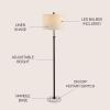 JONATHAN Y JYL3022B June 65″ Adjustable Metal/Marble LED Floor Lamp Modern,Contemporary,Glam for Bedrooms, Living Room, Office, Reading, 1 Light, Oil Rubbed Bronze(Oil-Rubbed Bronze)