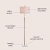 JONATHAN Y JYL3022B June 65″ Adjustable Metal/Marble LED Floor Lamp Modern,Contemporary,Glam for Bedrooms, Living Room, Office, Reading, 1 Light, Oil Rubbed Bronze(Brass Gold/White)