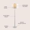 JONATHAN Y JYL3022B June 65″ Adjustable Metal/Marble LED Floor Lamp Modern,Contemporary,Glam for Bedrooms, Living Room, Office, Reading, 1 Light, Oil Rubbed Bronze(Chrome)