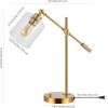 JONATHAN Y JYL3082A Kathryn Classic 23″ Iron,Seeded Glass Adjustable Head Modern USB Charging LED Task Lamp Brass Gold Bedroom Living Room,1 Bulb