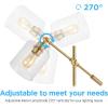 JONATHAN Y JYL3082A Kathryn Classic 23″ Iron,Seeded Glass Adjustable Head Modern USB Charging LED Task Lamp Brass Gold Bedroom Living Room,1 Bulb