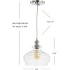 JONATHAN Y JYL3515A Wyatt 9.5″ Pharmacy Metal/Glass LED Pendant Farmhouse Contemporary Transitional Dimmable Adjustable Dining Room Living Room Kitchen Foyer Bedroom Hallway, Brass Gold(Chrome)