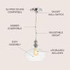 JONATHAN Y JYL3515A Wyatt 9.5″ Pharmacy Metal/Glass LED Pendant Farmhouse Contemporary Transitional Dimmable Adjustable Dining Room Living Room Kitchen Foyer Bedroom Hallway, Brass Gold(Chrome)